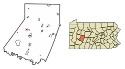 Location of Creekside in Indiana County, Pennsylvania.