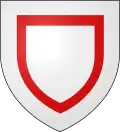 Gules, an inescutcheon argent within a bordure argent