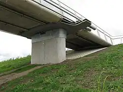 The north riverside pier and abutment