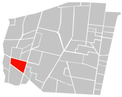 Location of Colonia Insurgentes Mixcoac (in red) within Benito Juárez borough