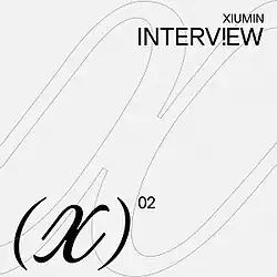 A black and white digital art cover for Xiumin's second EP, Interview X
