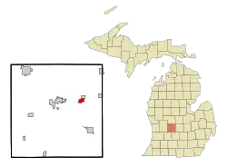 Location of Lyons, Michigan