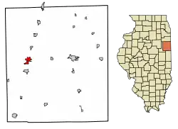 Location of Gilman in Iroquois County, Illinois