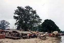 Market on the west bank at Mingun
