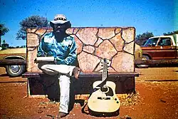 Isaac Yama outside Ininti Store, Uluru, NT, Australia, in 1983