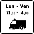 Road cleaning during times shown