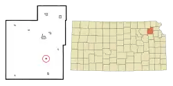 Location within Jackson County and Kansas