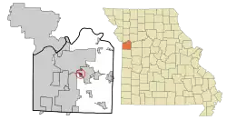 Location of Lake Tapawingo, Missouri