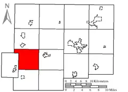 Location of Jackson Township in Putnam County