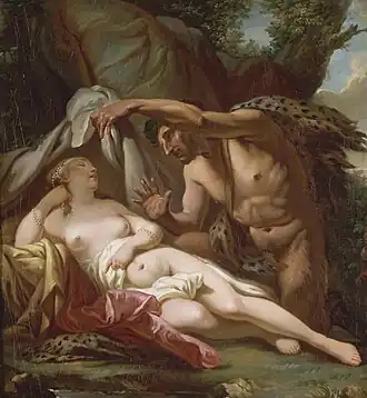 Jupiter et Antiope (1768), an early work showing the influence of Greuze[48]