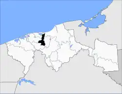 Location of the municipality in Tabasco.