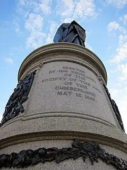 Inscription on the pedestal