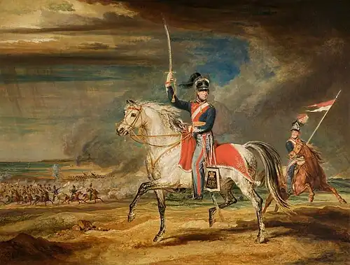 Sir John Leicester Exercising His Regiment of Cheshire Yeomanry on the Sands at Liverpool by James Ward