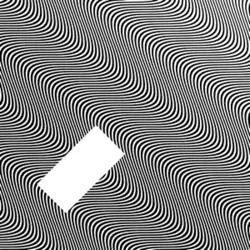 A series of black wavy lines on a white background, with an blank angled white rectangle in the lower-left corner.