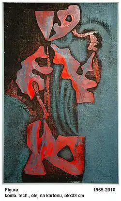 Figure, K.T., oil on cardboard, 59 × 33&nbsp;cm, 1969–2010
