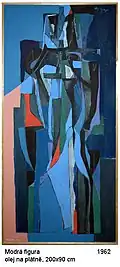 Blue Figure, oil on canvas 200 × 90&nbsp;cm, 1962