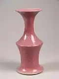 Turned vase with lilac-pink half-mat glazed, 1979