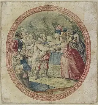 The Marquise de Lenoncourt presenting the white plume to the King before the Battle of Ivry, 1782.