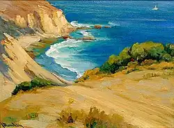 Irvine Cove – Laguna Beach, California (c. 1930), oil painting by Jean Mannheim