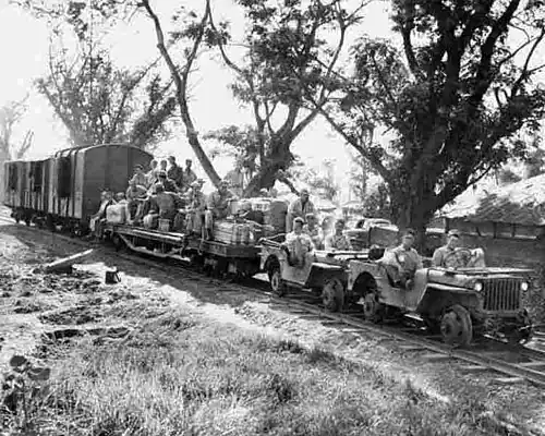 Double-heading on a long jeep train