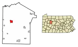 Location of Brookville in Jefferson County, Pennsylvania