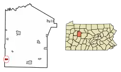 Location of Timblin in Jefferson County, Pennsylvania.