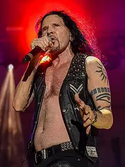 Jizzy Pearl on stage with Quiet Riot in 2024