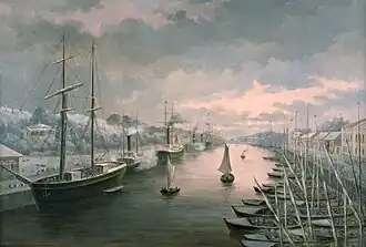 Wintery View Downstream from Aura Bridge by Johan Jakob Reinberg [fi], c. 1880