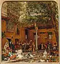 The Courtyard of the Coptic Patriarch's House in Cairo by John Frederick Lewis (1864)