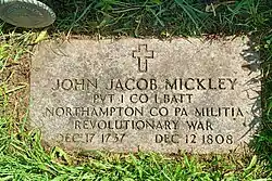 Gravestone at memorial base