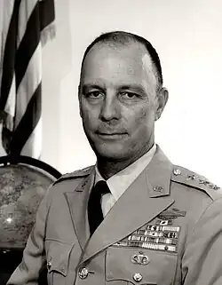Black and white photo of Lieutenant General John W. Bowen, probably while commanding XVIII Airborne Corps in 1964