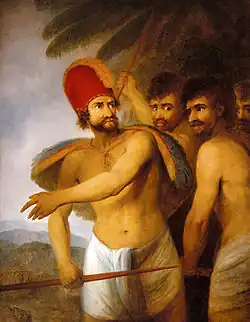 'A Chief of the Sandwich Islands' (oil), 1787, National Library of Australia