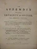 An Appendix to Euclid's Elements in Seven Books
