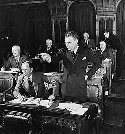 Westminster style parliamentary debate: John G. Diefenbaker in the House of Commons of Canada, 1956