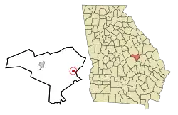 Location in Johnson County, Georgia