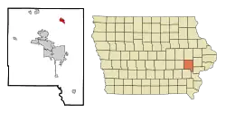 Location of Solon in the state of Iowa