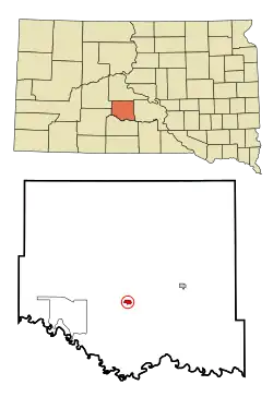 Location in Jones County and the state of South Dakota