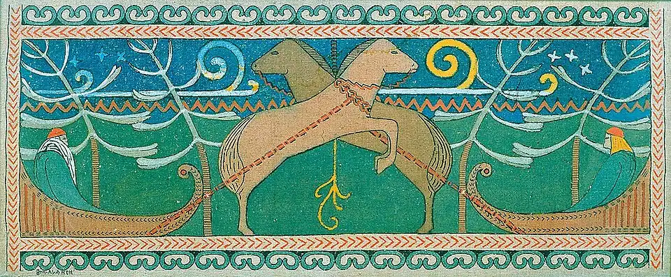 The Clash of Väinämöinen and Joukahainen, Joseph Alanen [fi], 1909–1910