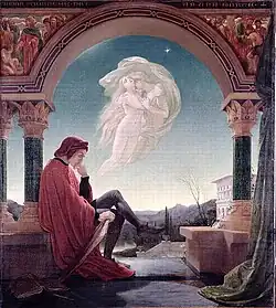 Joseph Noel Paton: Dante Meditating the Episode of Francesca da Rimini and Paolo Malatesta, oil on canvas, 1852 (Bury Art Museum)