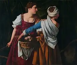 Judith and her maidservant with the head of Holofernes, c. 1608, by Orazio Gentileschi