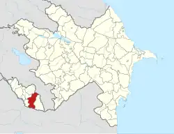 Map of Azerbaijan showing Julfa District