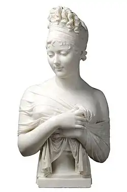 Bust of Madame Récamier; by Joseph Chinard; 1805 or 1806; marble; 80 x 42 x 30 cm; Museum of Fine Arts of Lyon, France