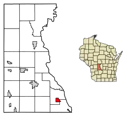 Location of Lyndon Station in Juneau County, Wisconsin.