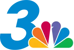 An italicized geometric sans serif 3 next to the NBC peacock