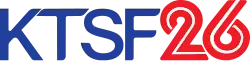 Blue letters K T S F next to a red numeral 26 with white inline stripes.