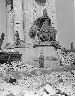Infantrymen of Les Fusiliers Mont-Royal in front of Charlottenburger Tor, Berlin, Germany, 14 July 1945
