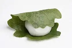 Kashiwa-mochi rice cake wrapped in oak leaf, Japan