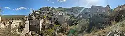 A panoramic view of a hillside neighbourhood in Kayaköy.