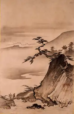 Shōkei's&nbsp;[ja] version of Evening Gong at Qingliang Temple, early 16th century