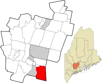 Location in Kennebec County and the state of Maine.